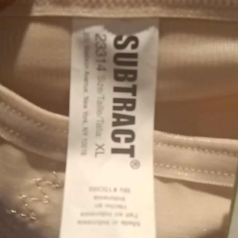 FINAL PRICE NWT SUBTRACT cream colored firm control & waist/body shaper XL